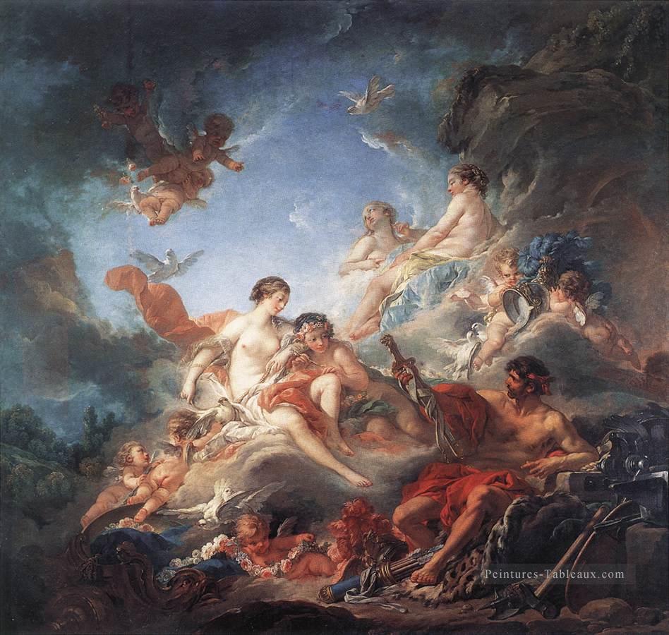Vulcain présentant Vénus aux armes pour Énée Rococo François Boucher Peintures à l'huile